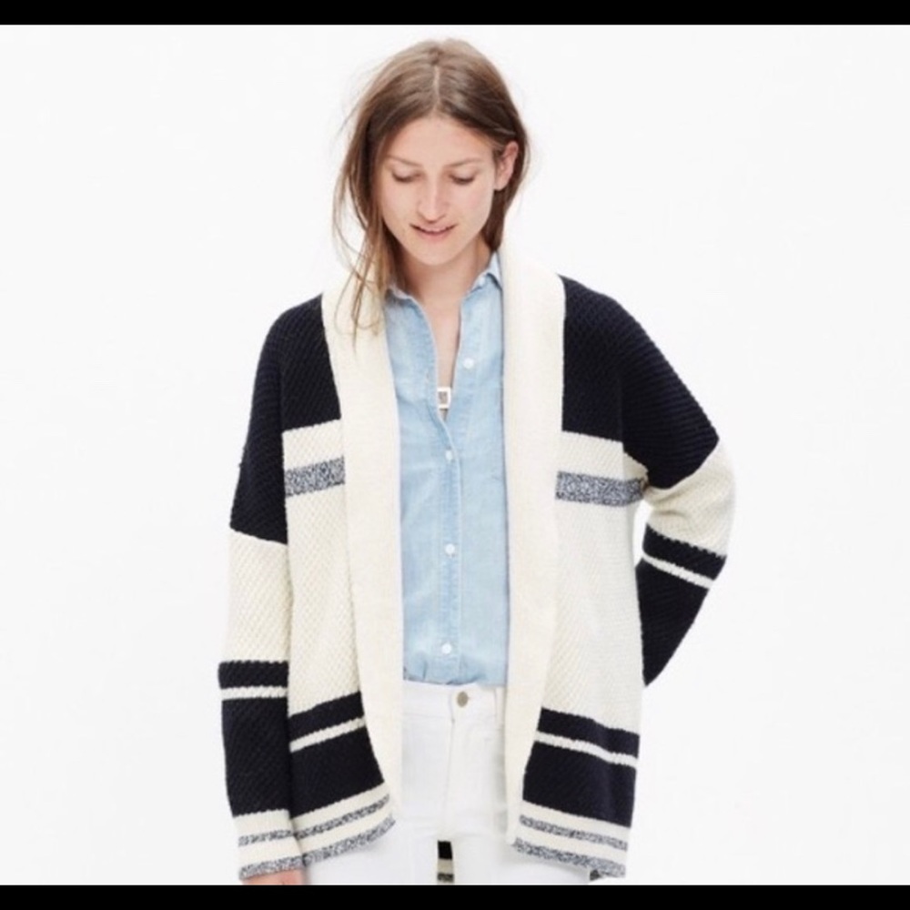 Madewell striped cocoon sweater cardigan